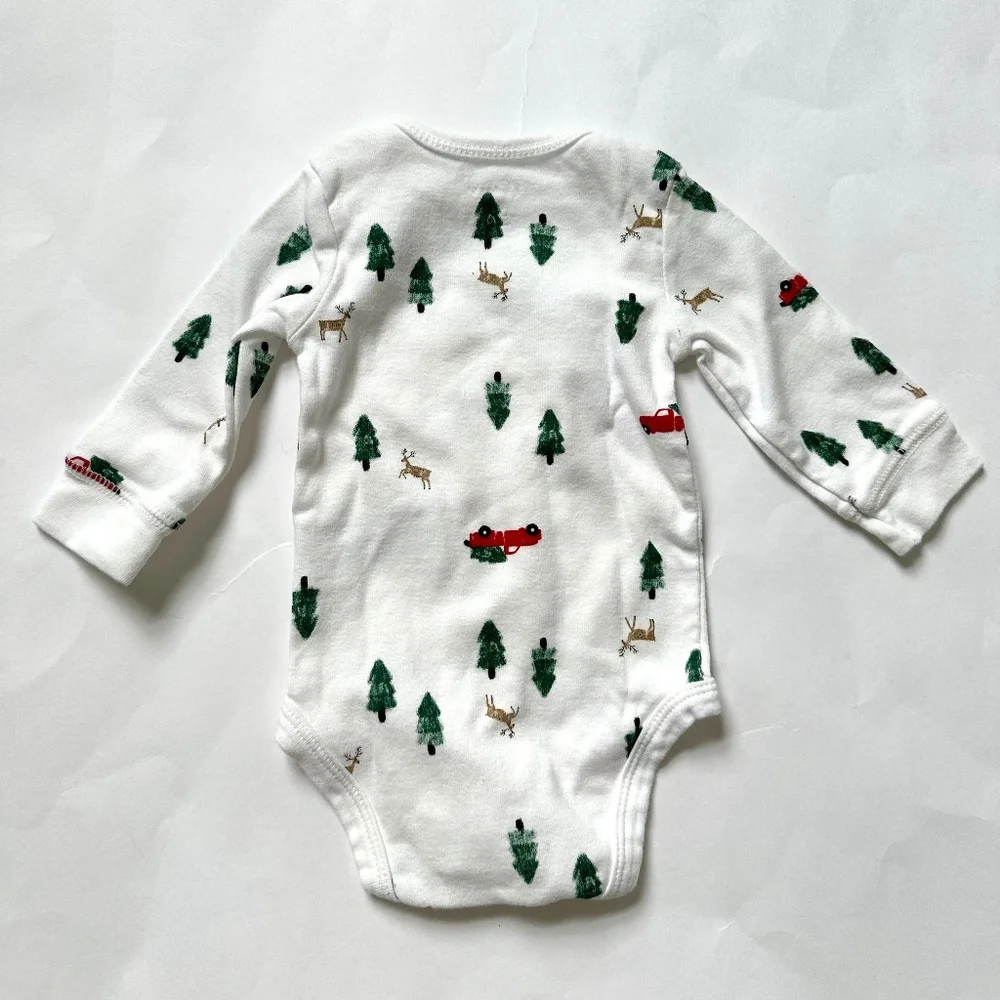 Carter's Christmas Long Sleeve Onesies Bundle 4 Winter Size 3M